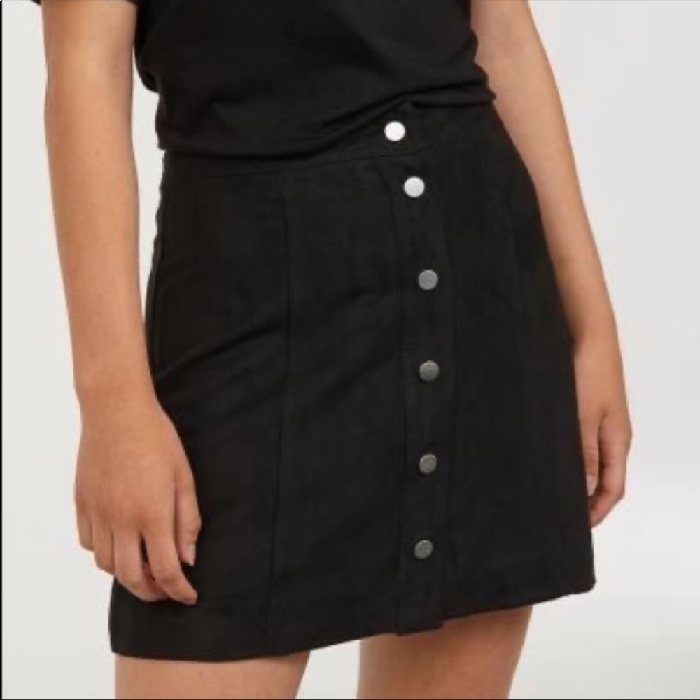 Black Velvet Button Down Skirt